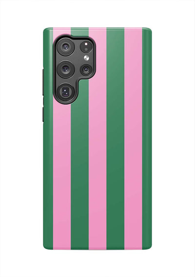 Retro Stripe Samsung Phone Case Phone Case Pink Green / Galaxy S22 Ultra / Tough Katie Kime