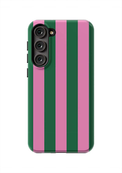 Retro Stripe Samsung Phone Case Phone Case Pink Green / Galaxy S23 Plus / Tough Katie Kime