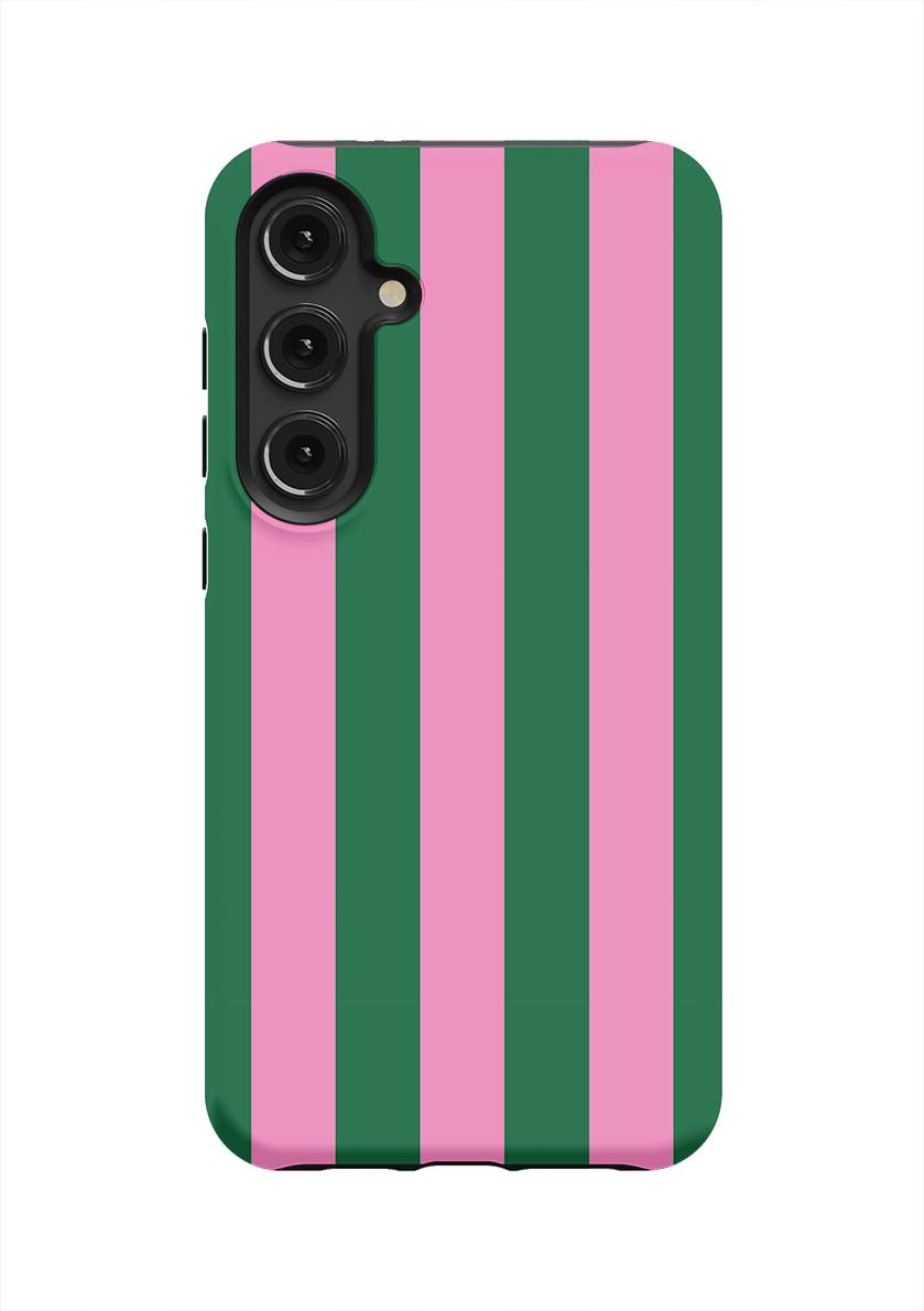 Retro Stripe Samsung Phone Case Phone Case Pink Green / Galaxy S24 Plus / Tough Katie Kime