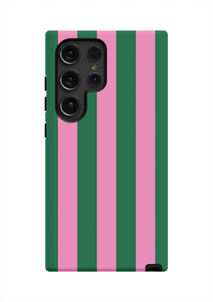 Retro Stripe Samsung Phone Case Phone Case Pink Green / Galaxy S24 Ultra / Tough Katie Kime