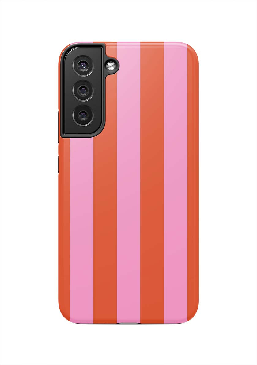 Retro Stripe Samsung Phone Case Phone Case Pink Red / Galaxy S22 Plus / Tough Katie Kime