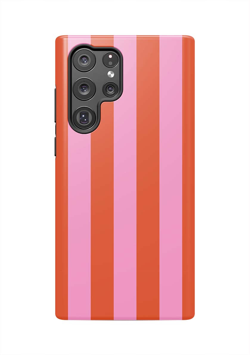 Retro Stripe Samsung Phone Case Phone Case Pink Red / Galaxy S22 Ultra / Tough Katie Kime