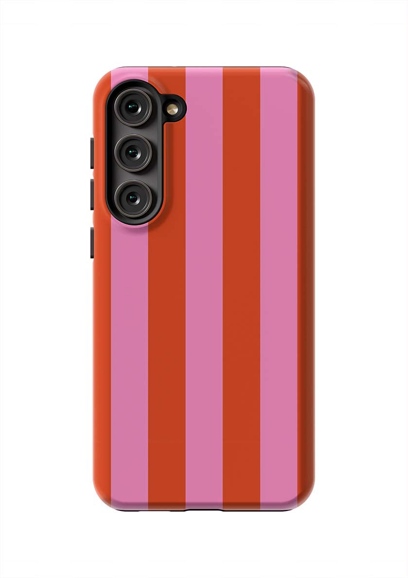 Retro Stripe Samsung Phone Case Phone Case Pink Red / Galaxy S23 Plus / Tough Katie Kime