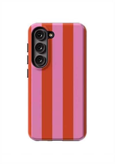 Retro Stripe Samsung Phone Case Phone Case Pink Red / Galaxy S23 / Tough Katie Kime