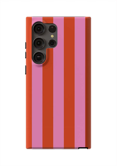 Retro Stripe Samsung Phone Case Phone Case Pink Red / Galaxy S23 Ultra / Tough Katie Kime