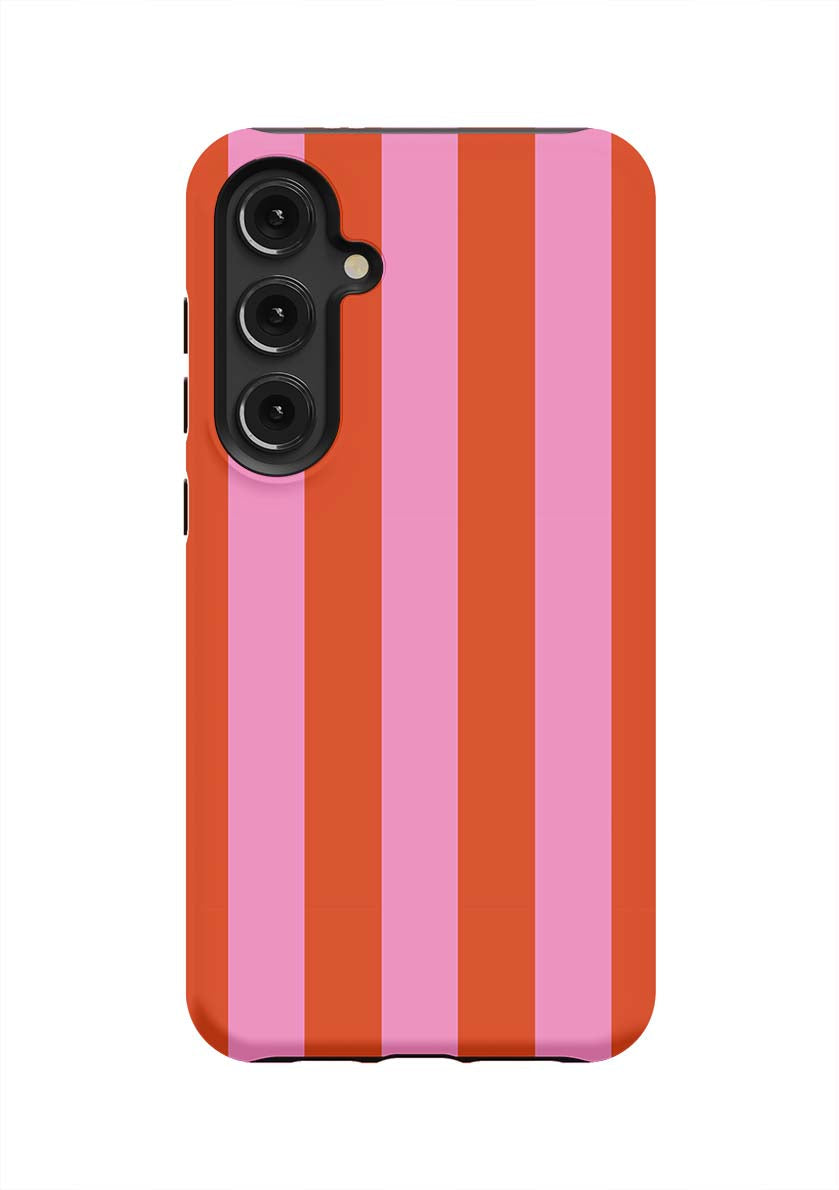 Retro Stripe Samsung Phone Case Phone Case Pink Red / Galaxy S24 Plus / Tough Katie Kime