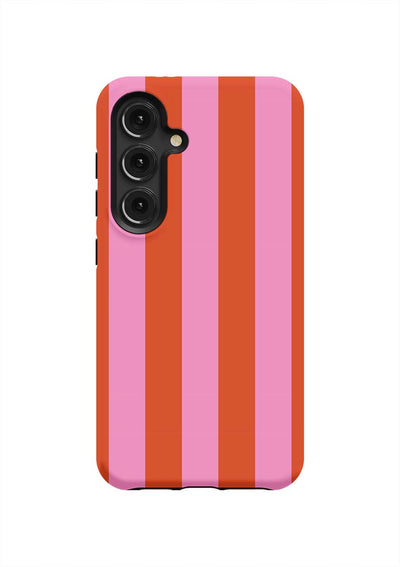 Retro Stripe Samsung Phone Case Phone Case Pink Red / Galaxy S24 / Tough Katie Kime