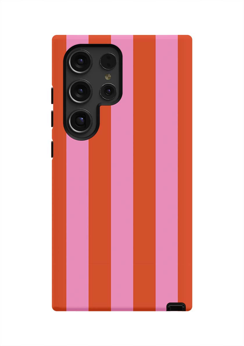Retro Stripe Samsung Phone Case Phone Case Pink Red / Galaxy S24 Ultra / Tough Katie Kime