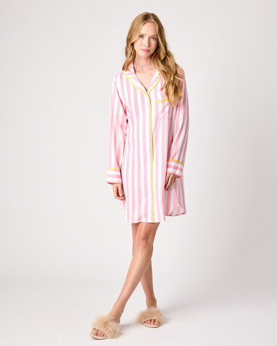 Retro Stripe Sleep Shirt Sleep Shirt Pink / XS Katie Kime