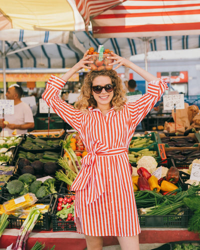 Retro Stripe Sophia Shirtdress Dress Katie Kime