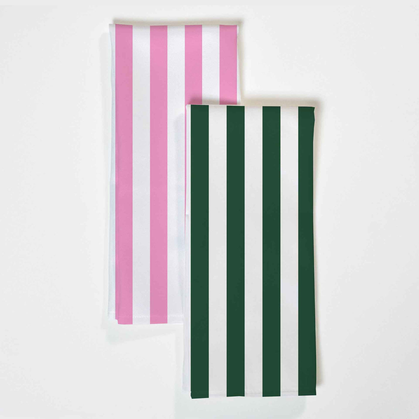 Retro Stripe- Tea Towel Set Tea Towel Pink Green Katie Kime