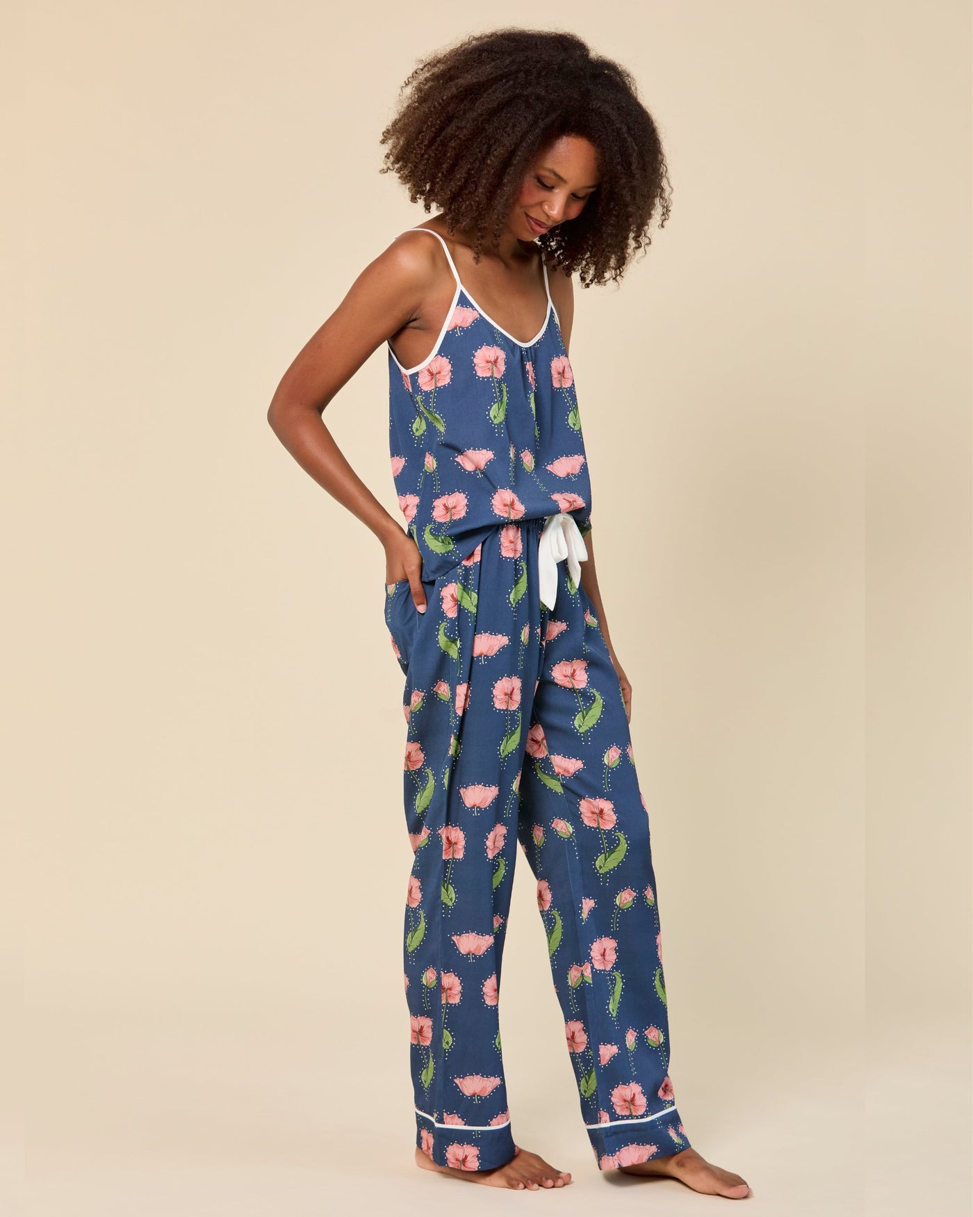 Rhinestone Flower Cami Pants Set Pajama Set Katie Kime