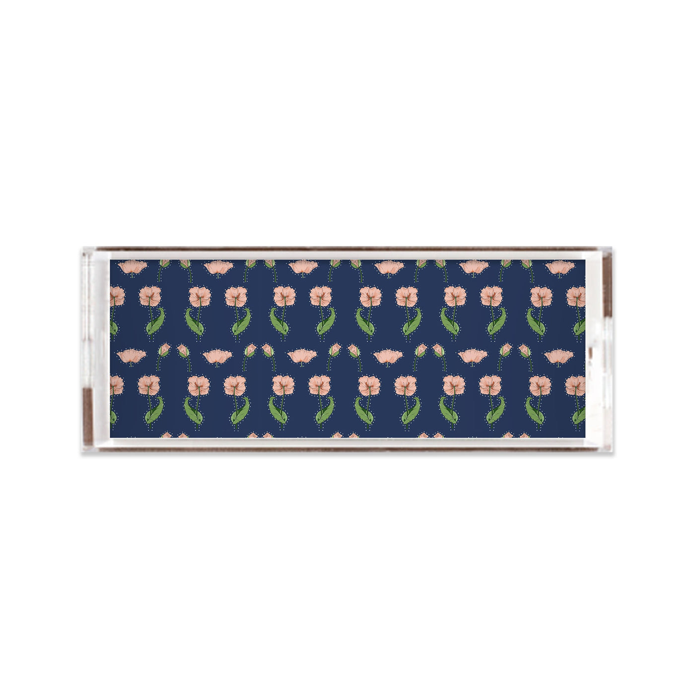 Rhinestone Flower Lucite Tray Lucite Trays Navy / 11x4 Katie Kime
