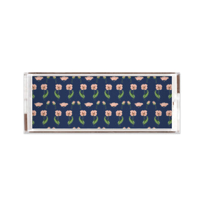 Rhinestone Flower Lucite Tray Lucite Trays Navy / 11x4 Katie Kime