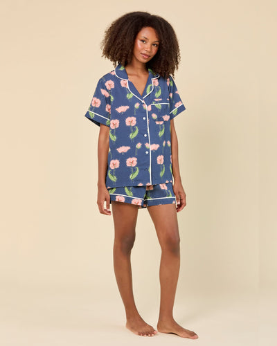 Rhinestone Flower Pajama Shorts Set Pajama Set Katie Kime