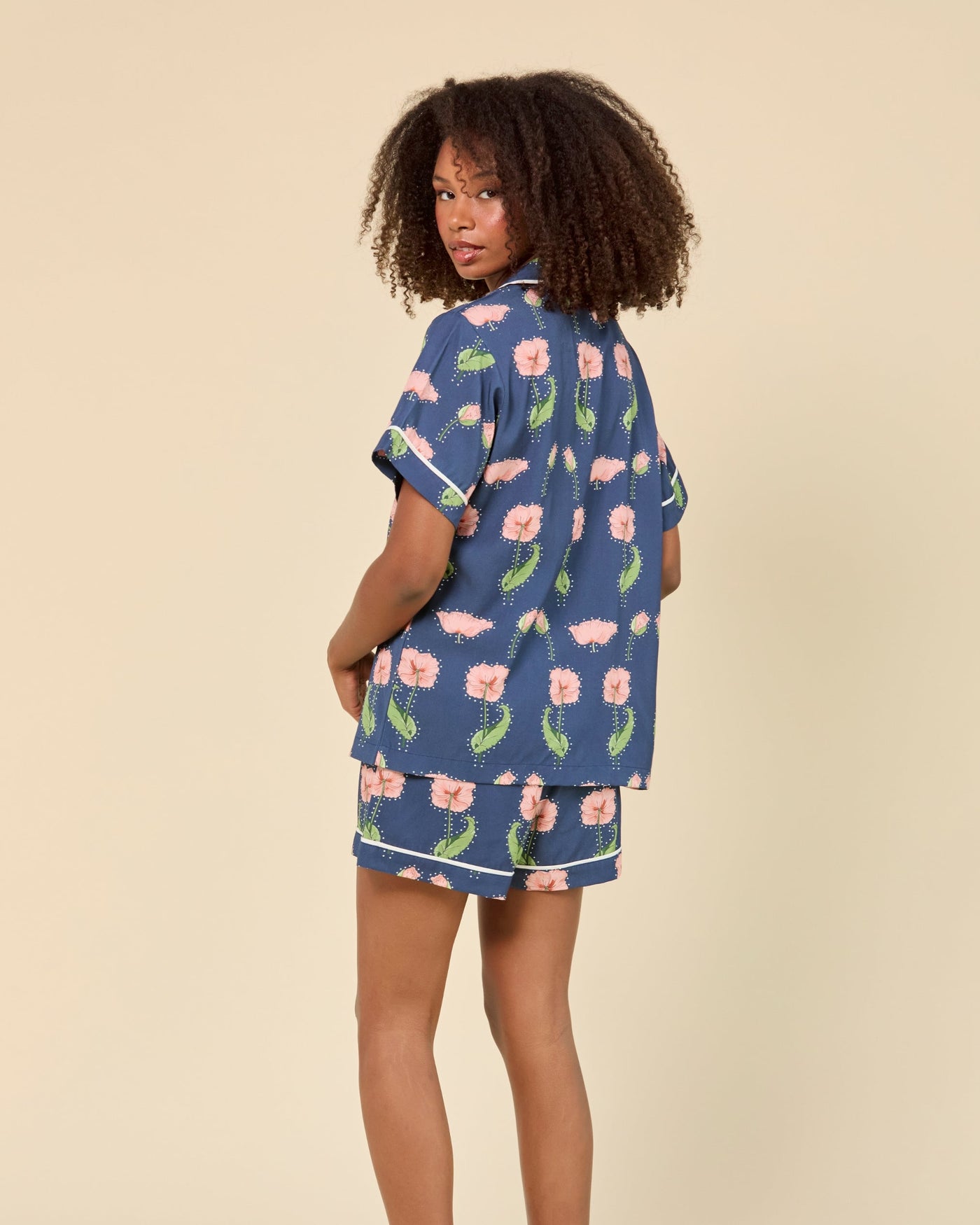 Rhinestone Flower Pajama Shorts Set Pajama Set Katie Kime