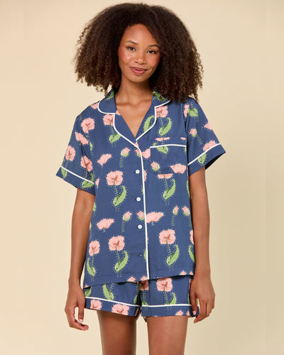 Rhinestone Flower Pajama Shorts Set Pajama Set Katie Kime