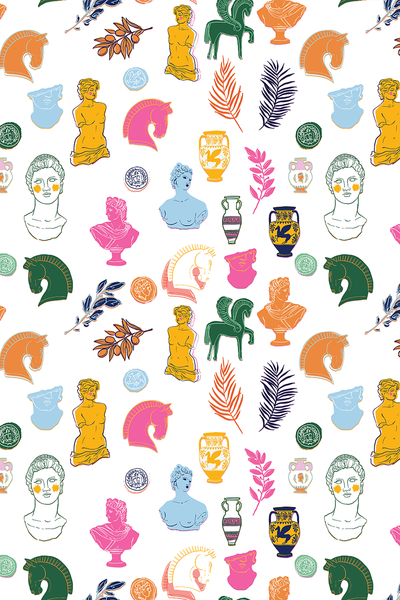 Romanesque Peel & Stick Wallpaper Peel & Stick Wallpaper Multi / Large Sample Katie Kime
