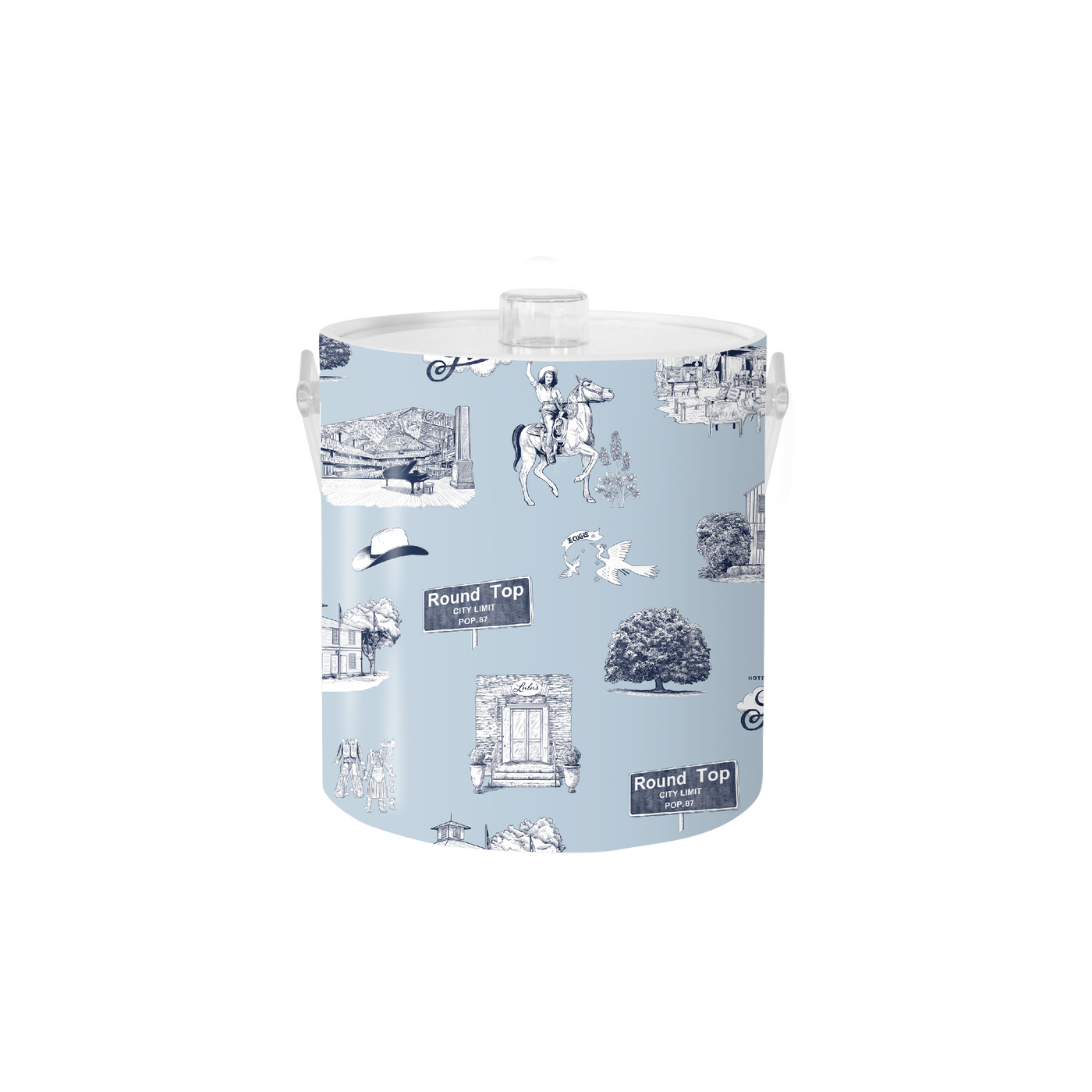 Round Top Toile Ice Bucket Ice Bucket Katie Kime