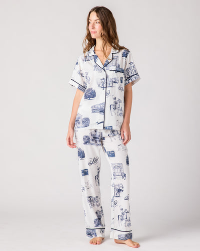 Round Top Toile Pajama Pants Set Pajama Set Katie Kime