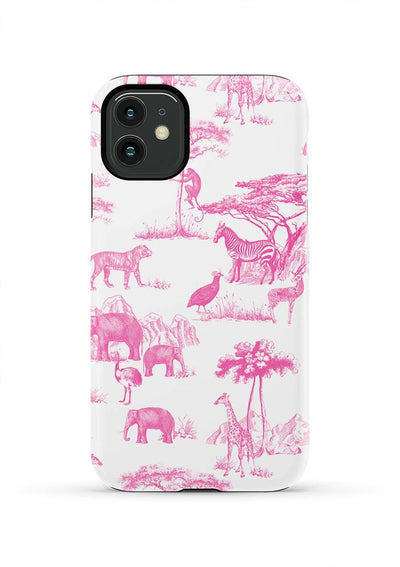 Safari Toile iPhone Case Phone Case Pink / iPhone 11 / Tough Katie Kime