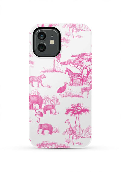 Safari Toile iPhone Case Phone Case Pink / iPhone 12 / Tough Katie Kime