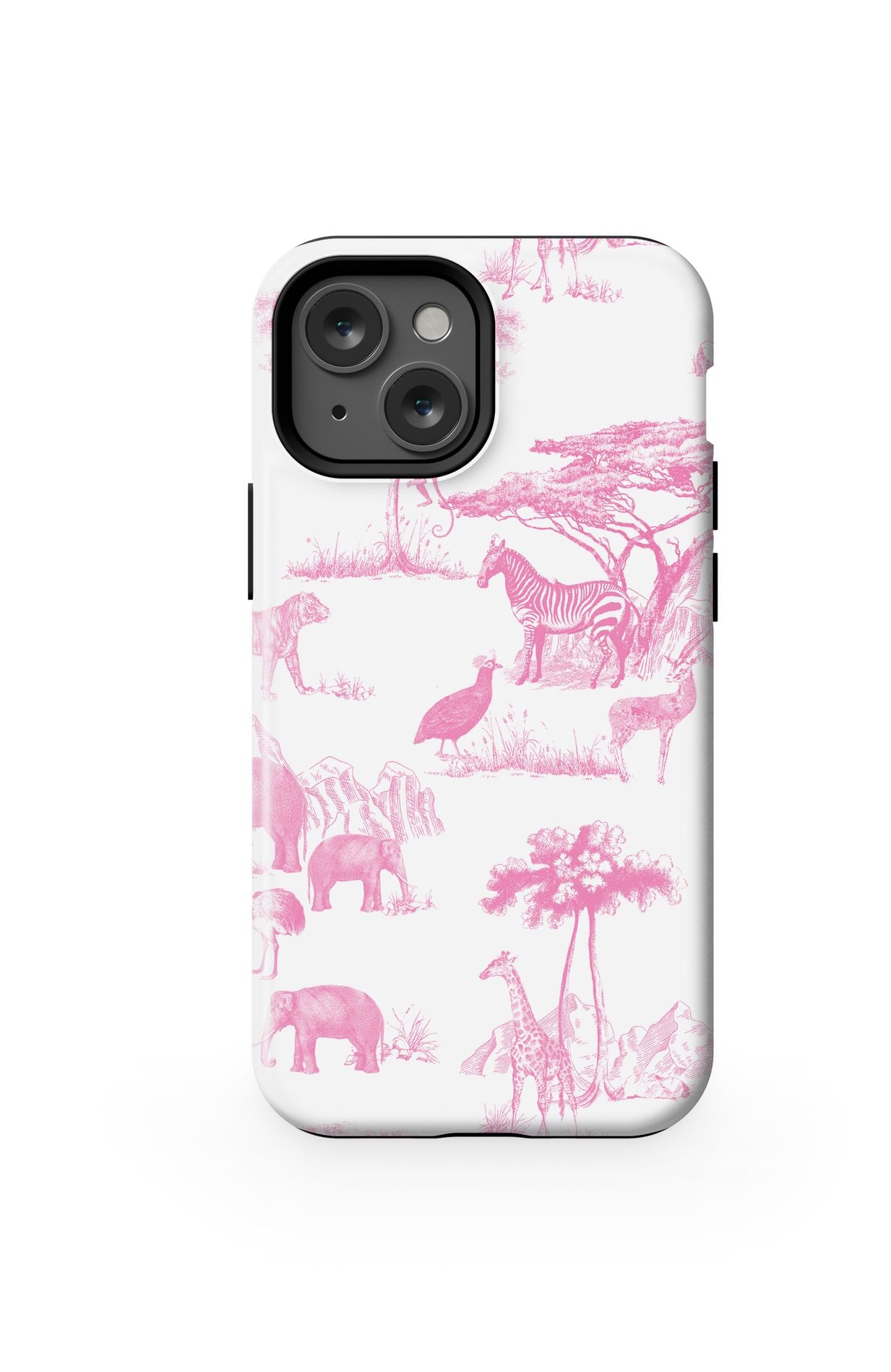 Safari Toile iPhone Case Phone Case Pink / iPhone 13 Mini / MagSafe Tough Katie Kime