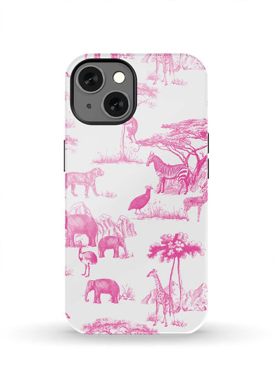 Safari Toile iPhone Case Phone Case Pink / iPhone 13 / Tough Katie Kime