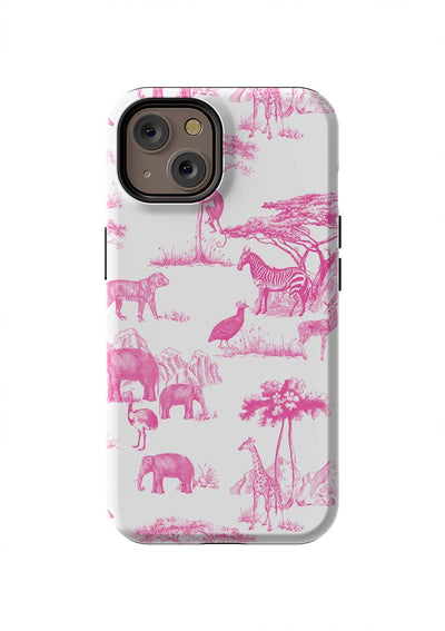 Safari Toile iPhone Case Phone Case Pink / iPhone 14 / Tough Katie Kime