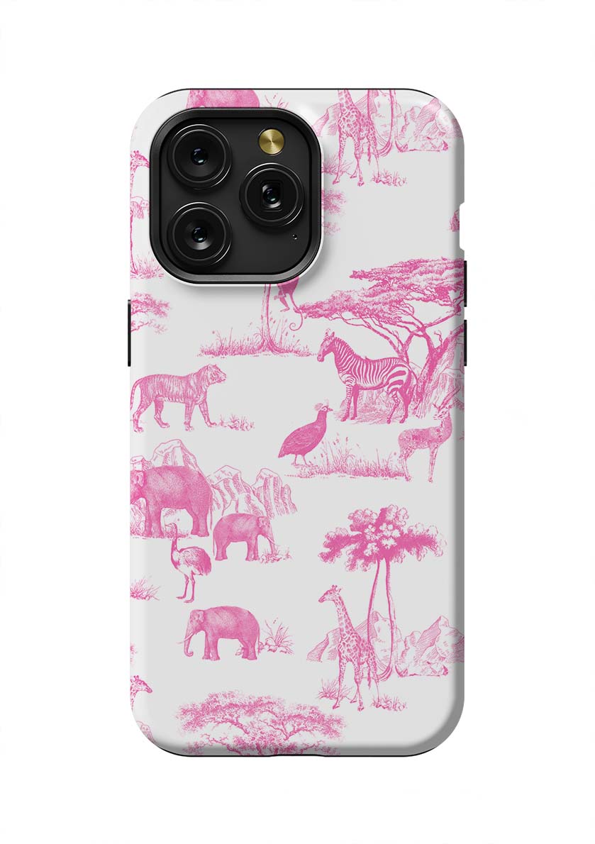 Safari Toile iPhone Case Phone Case Pink / iPhone 15 Pro Max / Tough Katie Kime