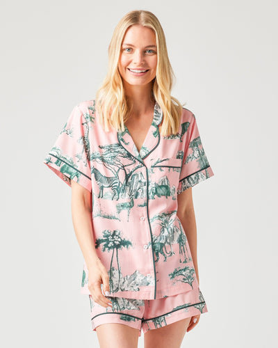 Safari Toile Pajama Set Pajama Set Peach Hunter / XXS / Shorts Katie Kime