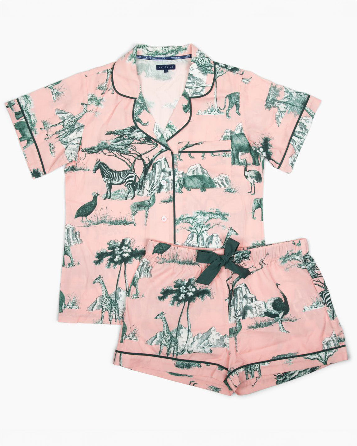 Safari Toile Pajama Shorts Set Pajama Set Katie Kime