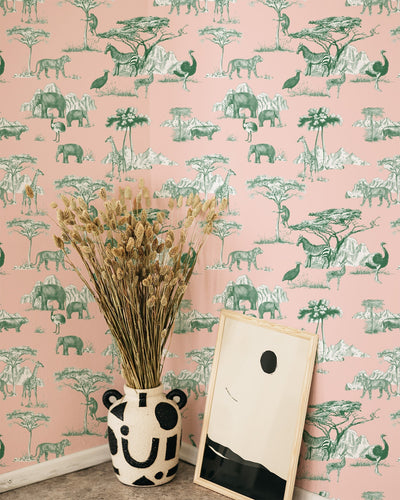 Safari Toile Peel & Stick Wallpaper Peel & Stick Wallpaper Katie Kime