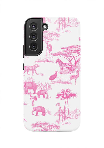 Safari Toile Samsung Phone Case Phone Case Pink / Galaxy S22 Plus / Tough Katie Kime