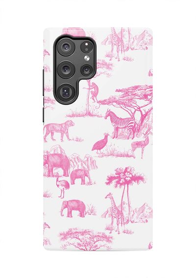 Safari Toile Samsung Phone Case Phone Case Pink / Galaxy S22 Ultra / Tough Katie Kime