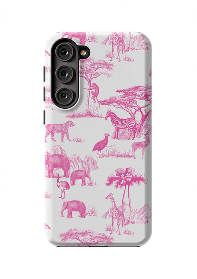 Safari Toile Samsung Phone Case Phone Case Pink / Galaxy S23 Plus / Tough Katie Kime