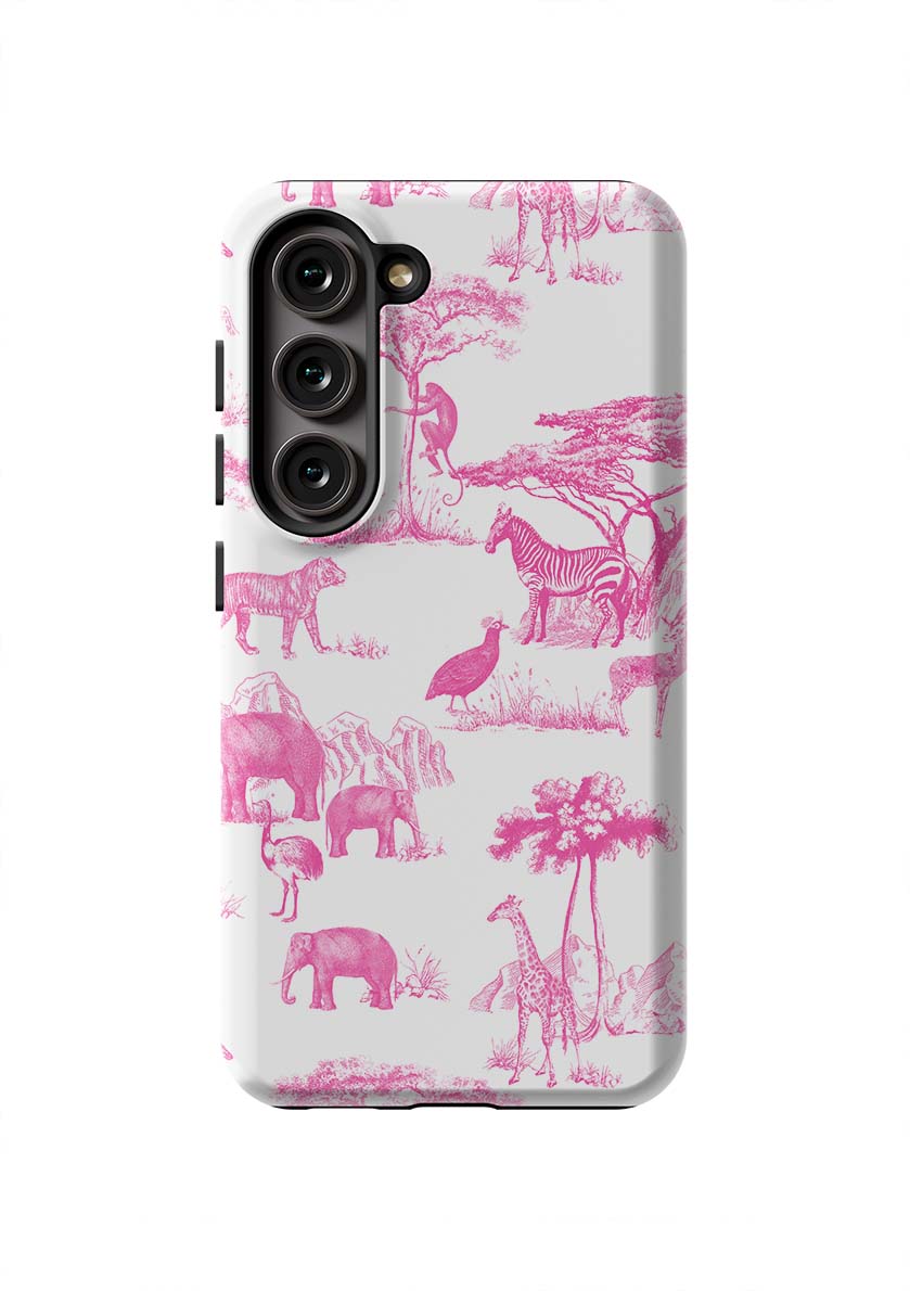 Safari Toile Samsung Phone Case Phone Case Pink / Galaxy S23 / Tough Katie Kime