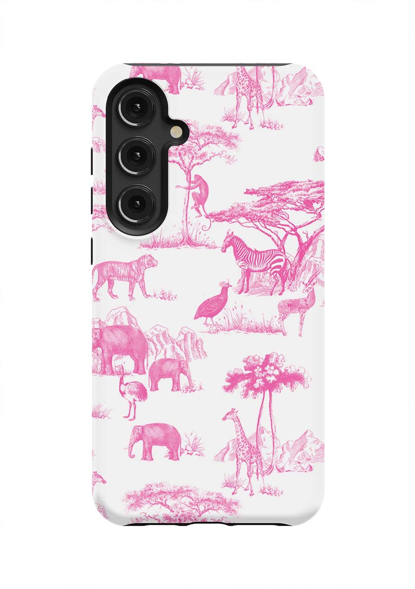 Safari Toile Samsung Phone Case Phone Case Pink / Galaxy S24 Plus / Tough Katie Kime