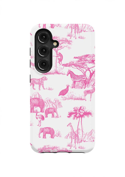 Safari Toile Samsung Phone Case Phone Case Pink / Galaxy S24 / Tough Katie Kime