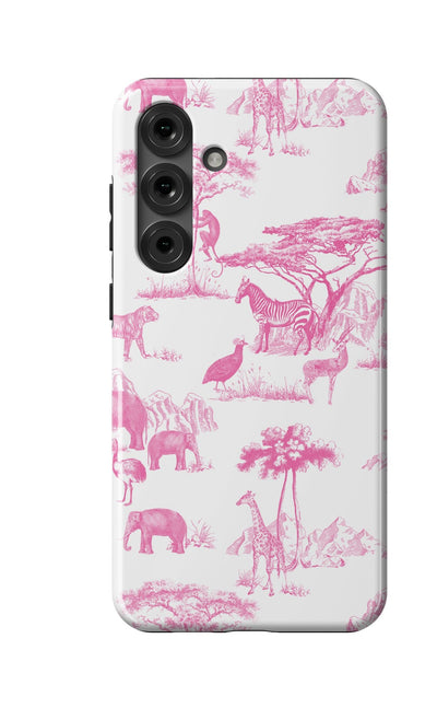 Safari Toile Samsung Phone Case Phone Case Pink / Galaxy S25 Plus / Tough Katie Kime