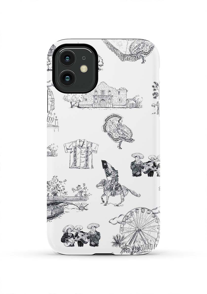 San Antonio Toile iPhone Case Phone Case Black / iPhone 11 / Tough Katie Kime