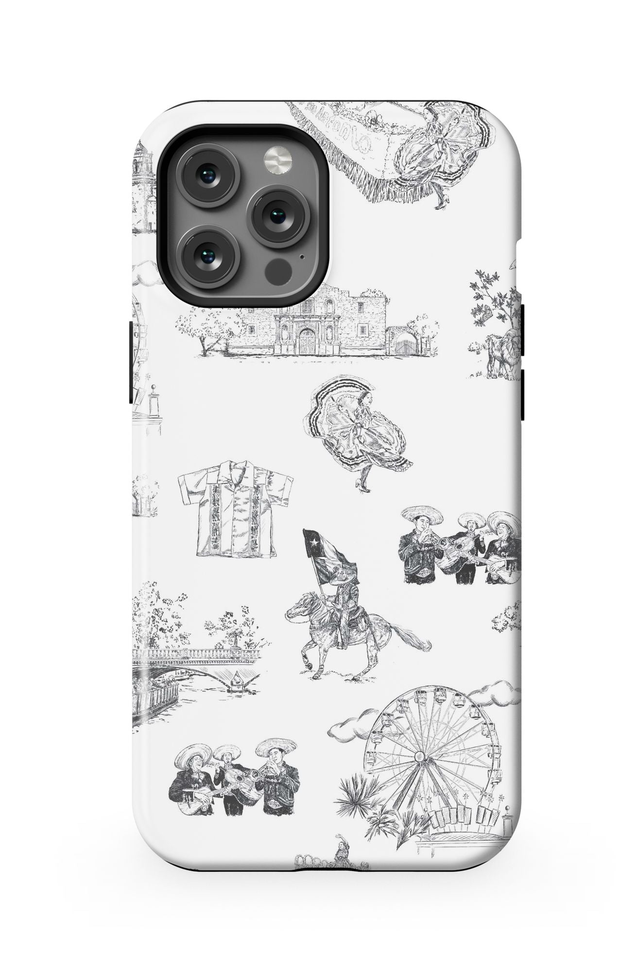 San Antonio Toile iPhone Case Phone Case Black / iPhone 12 Pro Max / MagSafe Tough Katie Kime