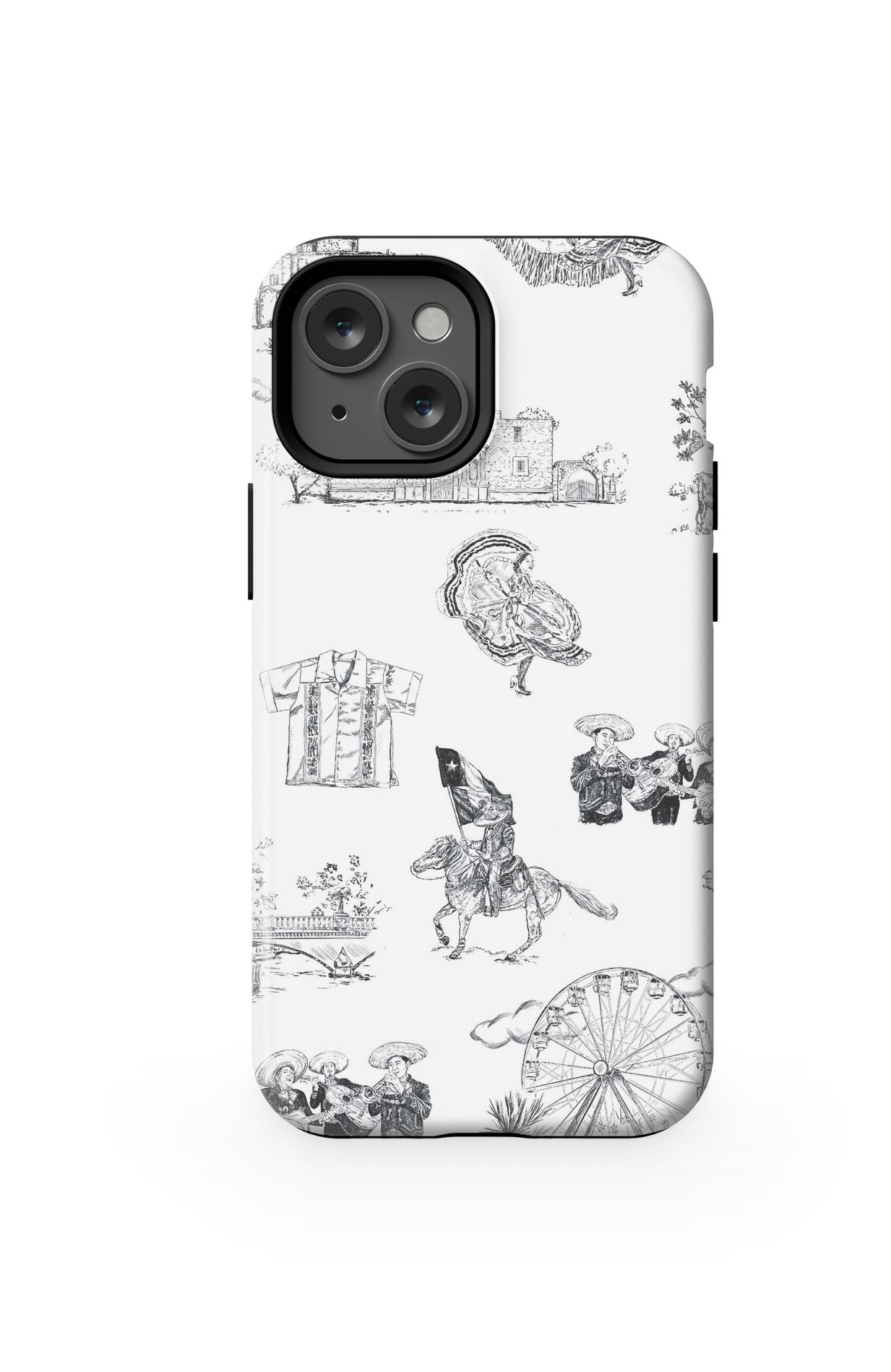 San Antonio Toile iPhone Case Phone Case Black / iPhone 13 Mini / MagSafe Tough Katie Kime