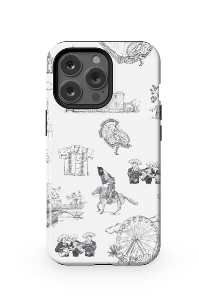 San Antonio Toile iPhone Case Phone Case Black / iPhone 13 Pro / MagSafe Tough Katie Kime