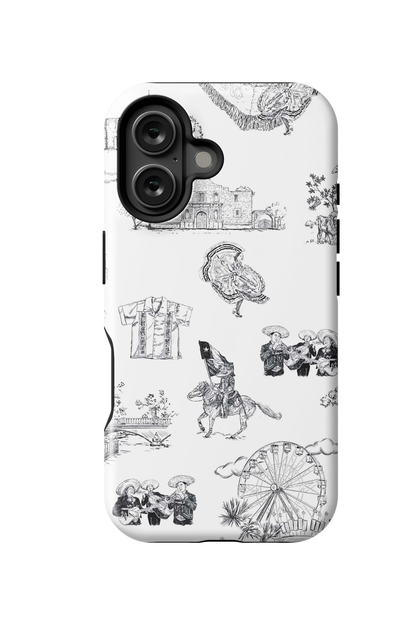 San Antonio Toile iPhone Case Phone Case Black / iPhone 16 / MagSafe Tough Katie Kime