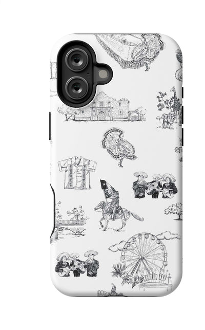 San Antonio Toile iPhone Case Phone Case Black / iPhone 16 Plus / Tough Katie Kime