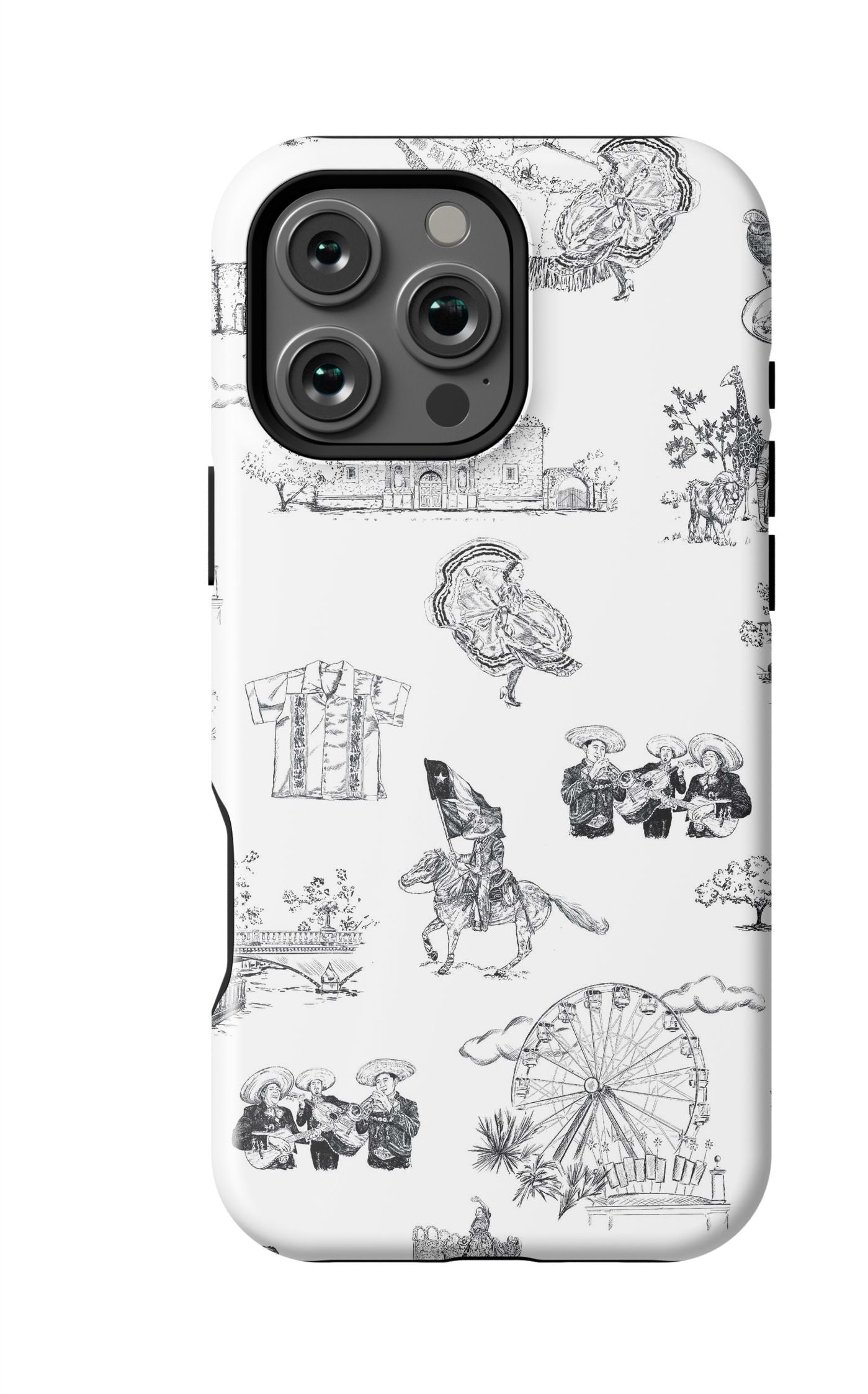 San Antonio Toile iPhone Case Phone Case Black / iPhone 16 Pro Max / Tough Katie Kime