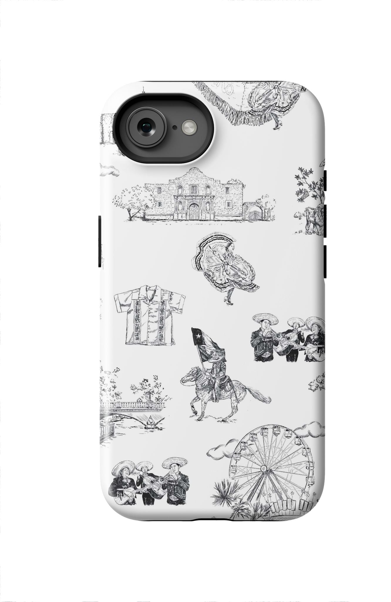 San Antonio Toile iPhone Case Phone Case Black / iPhone 16e / Tough Katie Kime