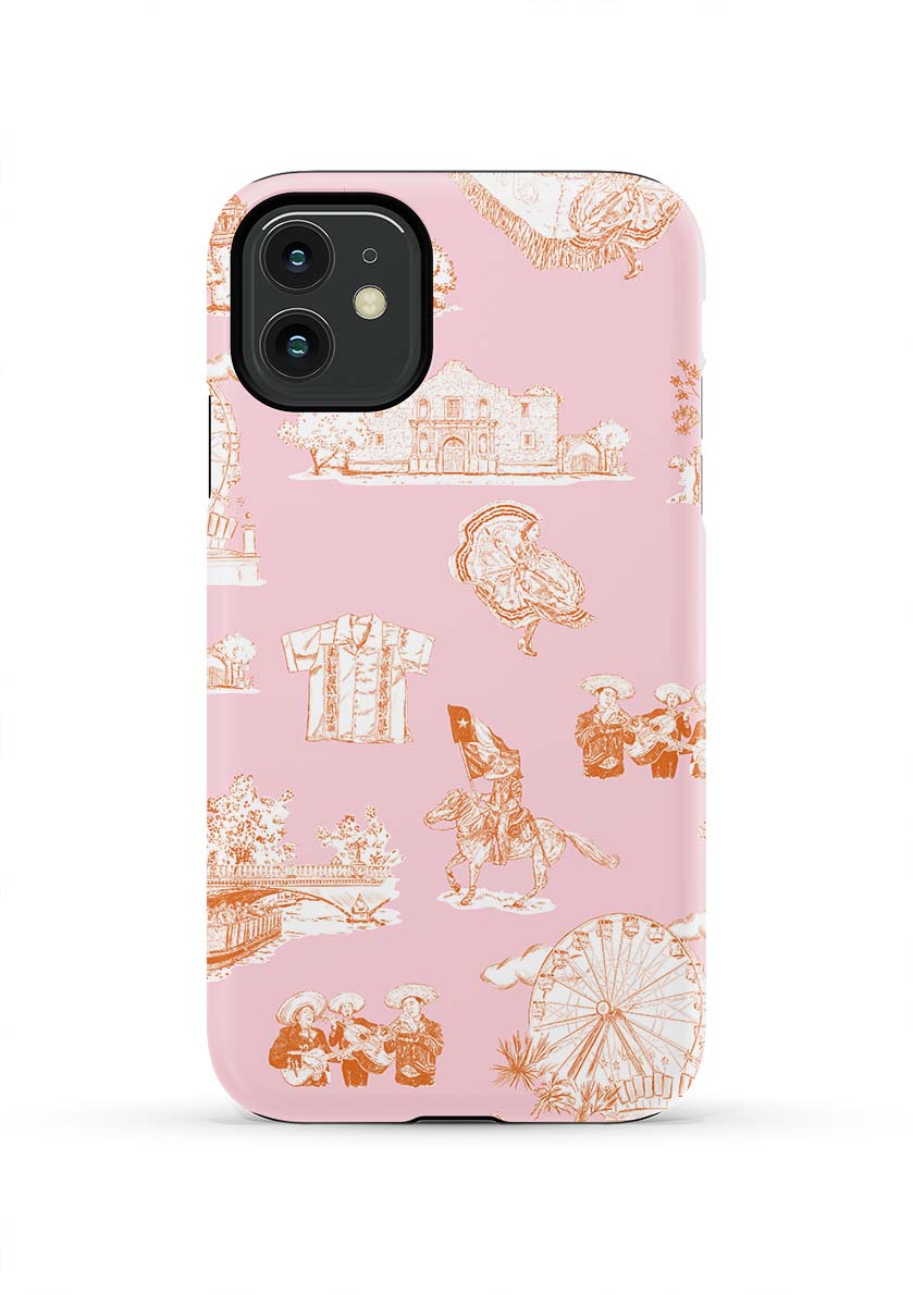 San Antonio Toile iPhone Case Phone Case Pink Orange / iPhone 11 / Tough Katie Kime