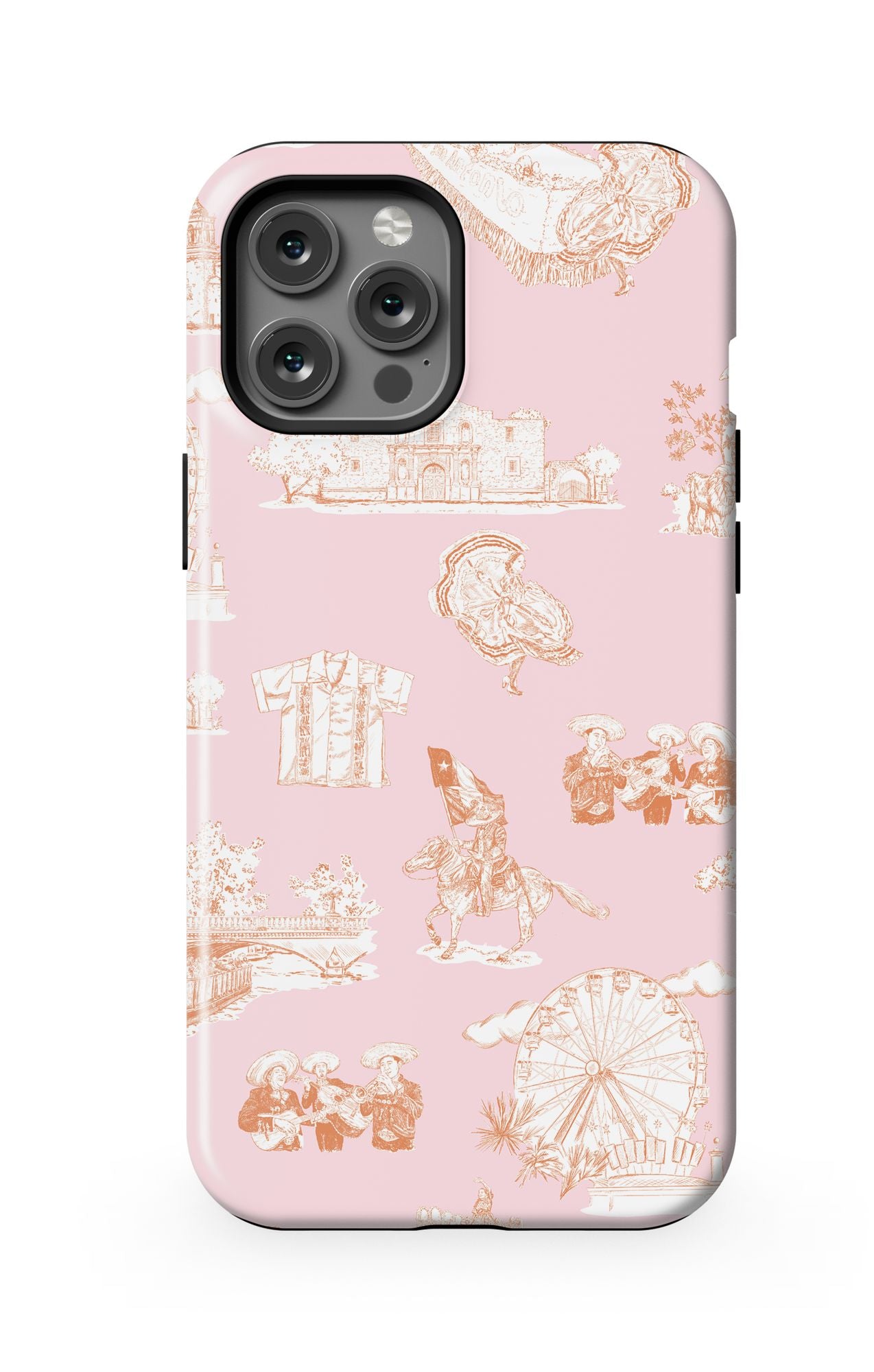 San Antonio Toile iPhone Case Phone Case Pink Orange / iPhone 12 Pro Max / MagSafe Tough Katie Kime